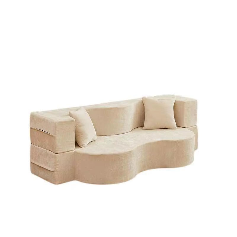 Vacuum Compression Sofa, Pure Sponge, Fully Removable and Washable Retro Style, Double Occupancy Foldable Modular Sofa Bed
